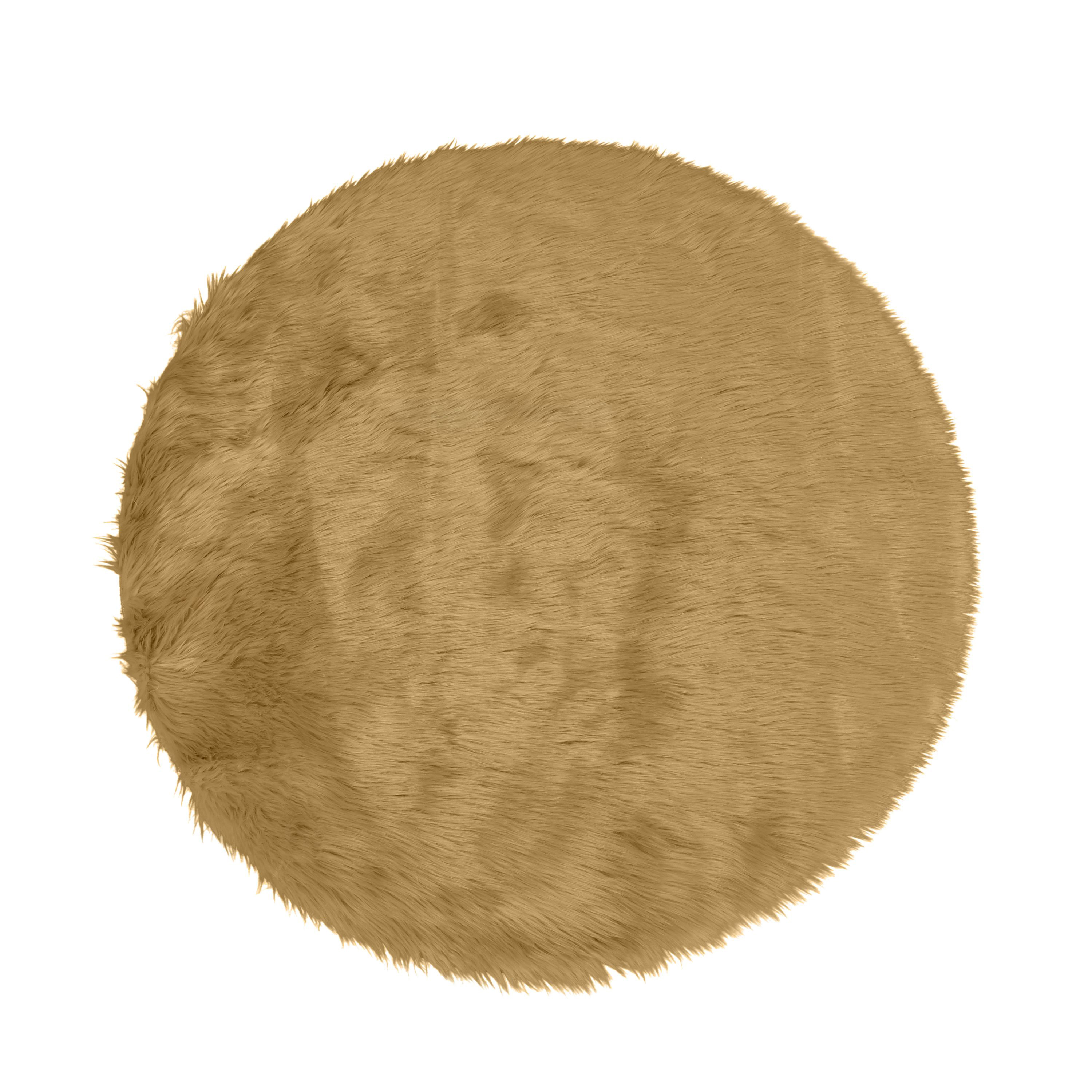 Teppich Kunstfell 120 cm camel
