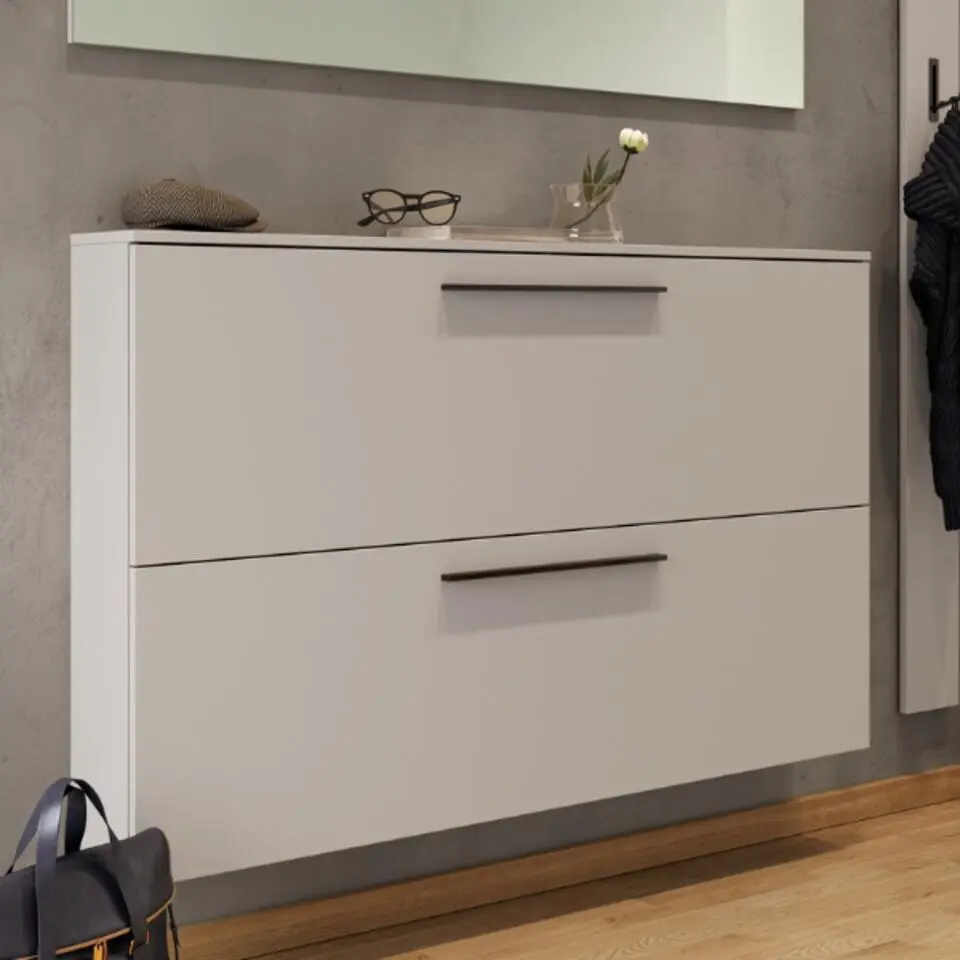 Schoenenkast Jonas 140cm met twee deuren - kasjmier beige