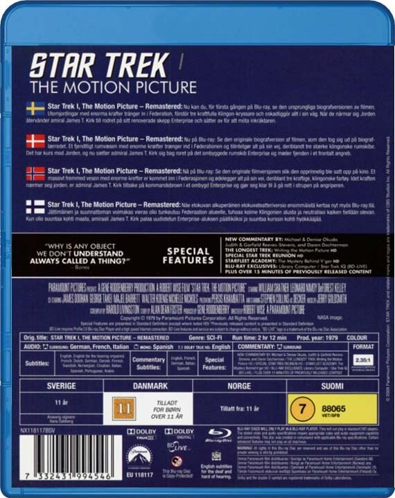 Star Trek 1 - The Motion Picture - Blu-Ray