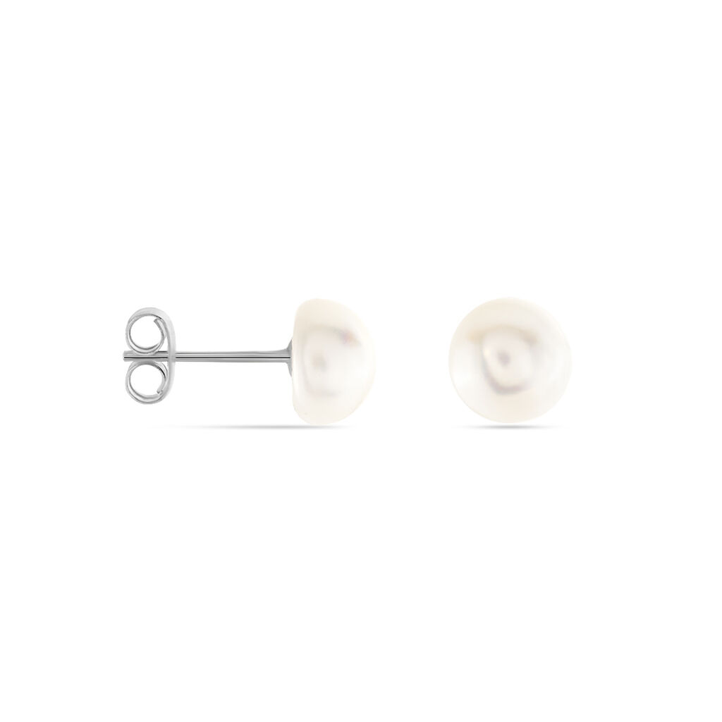 Boucles D'oreilles Puces Pascaloun Argent Perle De Culture