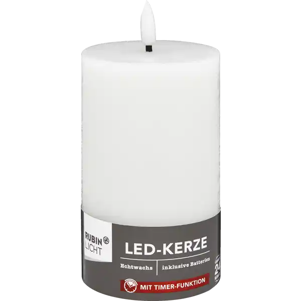LED Kerze 3D Flamme 12,5 cm weiß