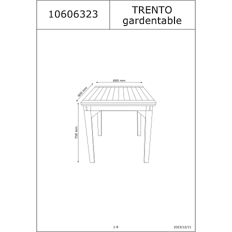 Trento cafesæt - teak