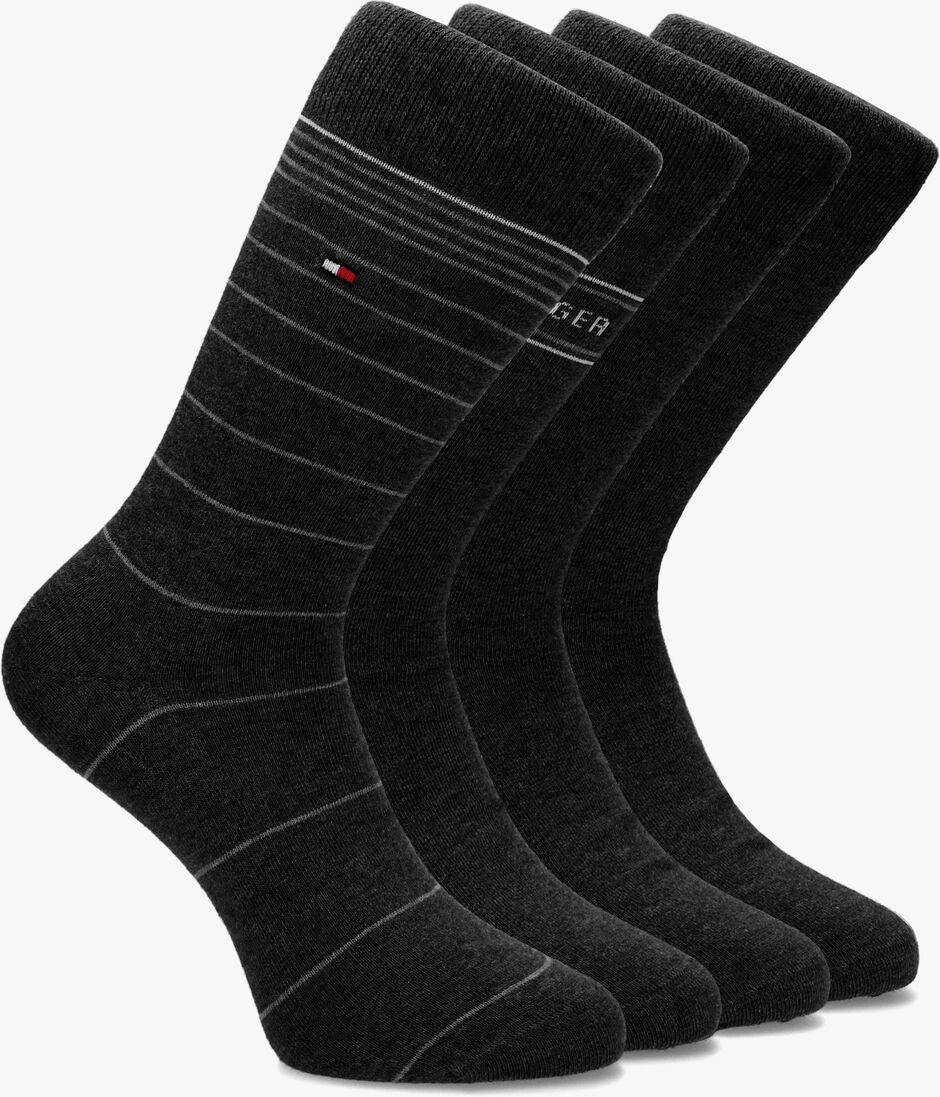 TOMMY HILFIGER zwarte tommy hilfiger sokken th men sock 4p tin giftbox