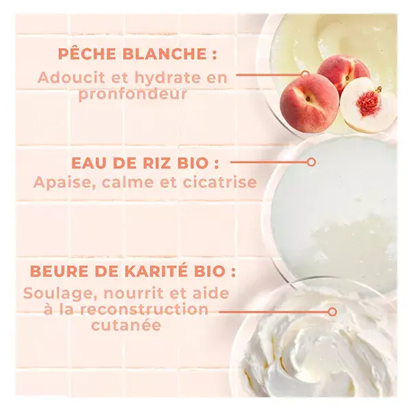 Loção Corporal Energie Fruit para Pele Delicada, Leite Suavizante com Pêssego Branco e Água de Arroz Orgânica, 200ml