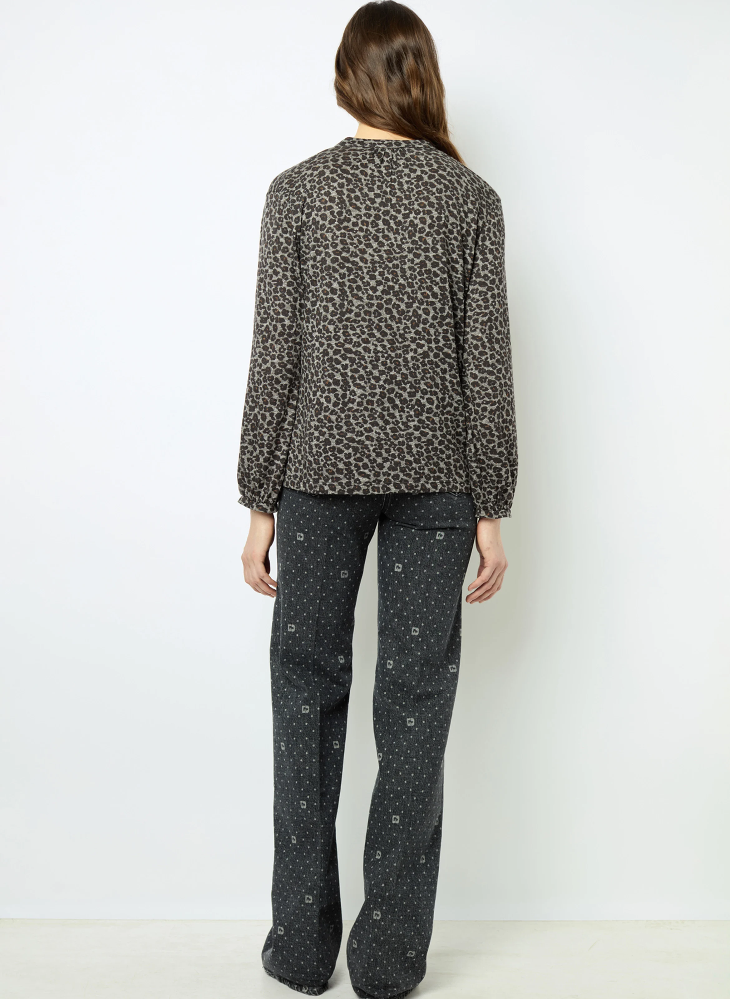 AURORE - Tee-shirt col tunisien| Gris