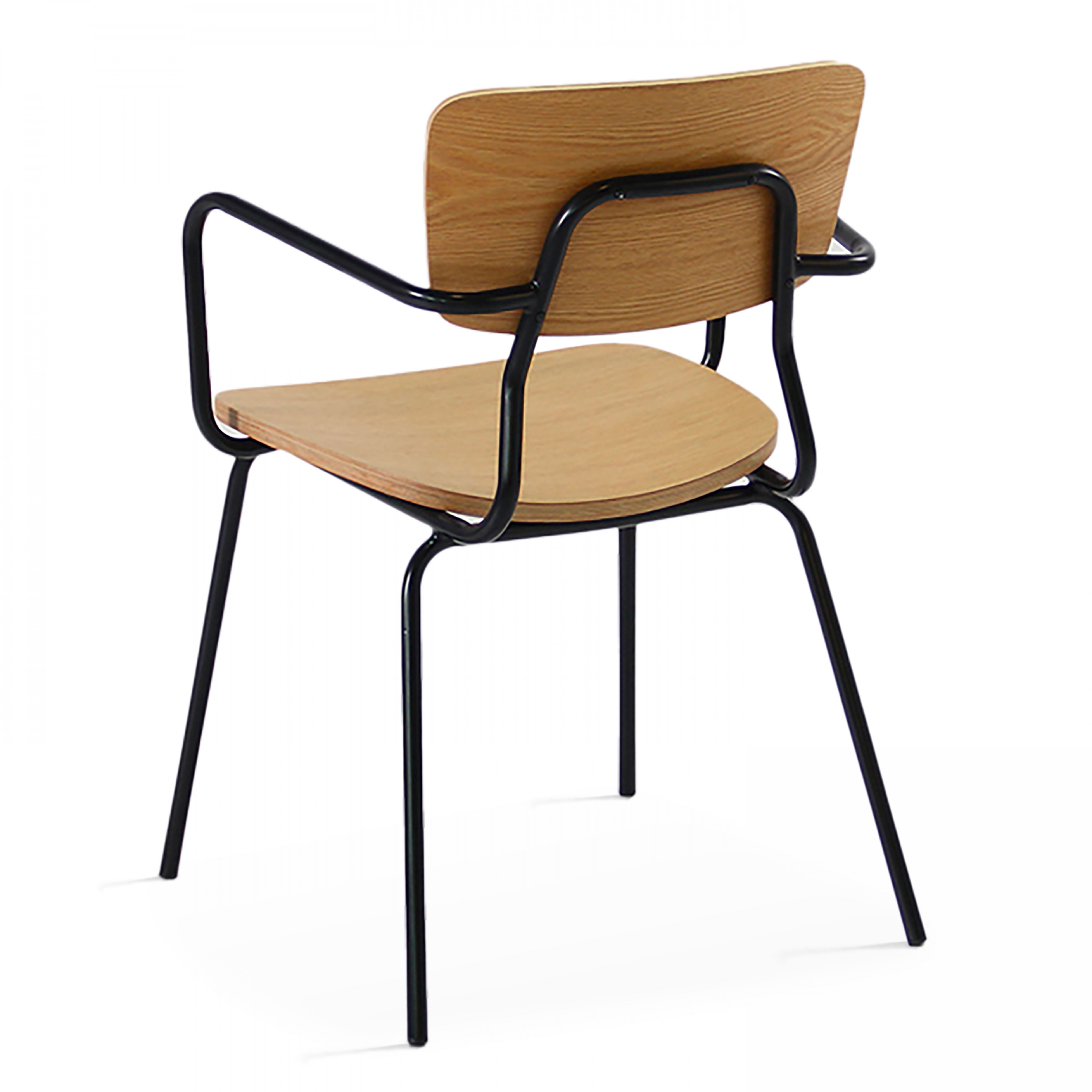 Lot de 2 chaises avec accoudoirs en bois