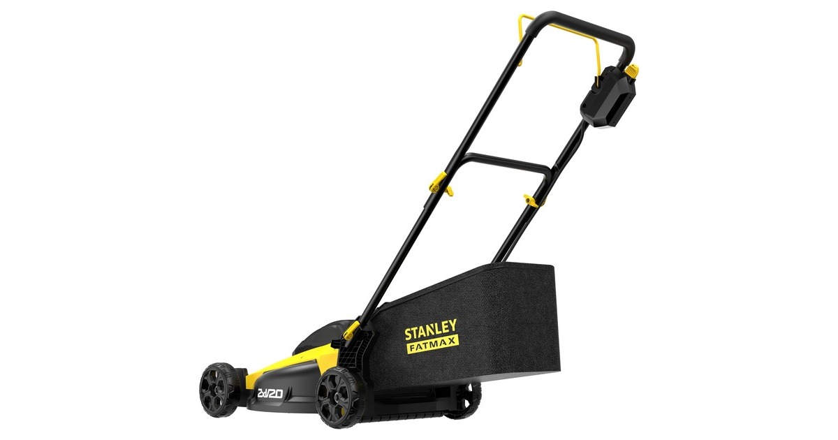 StanleyFATMAX V20 Brushless grasmaaier  (Zwart/geel, 2x Accu en oplader inbegrepen)