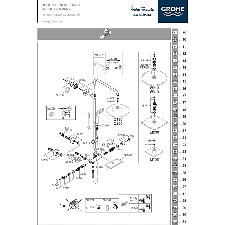 Grohe Euphoria 310 brusesystem. Hard Graphite