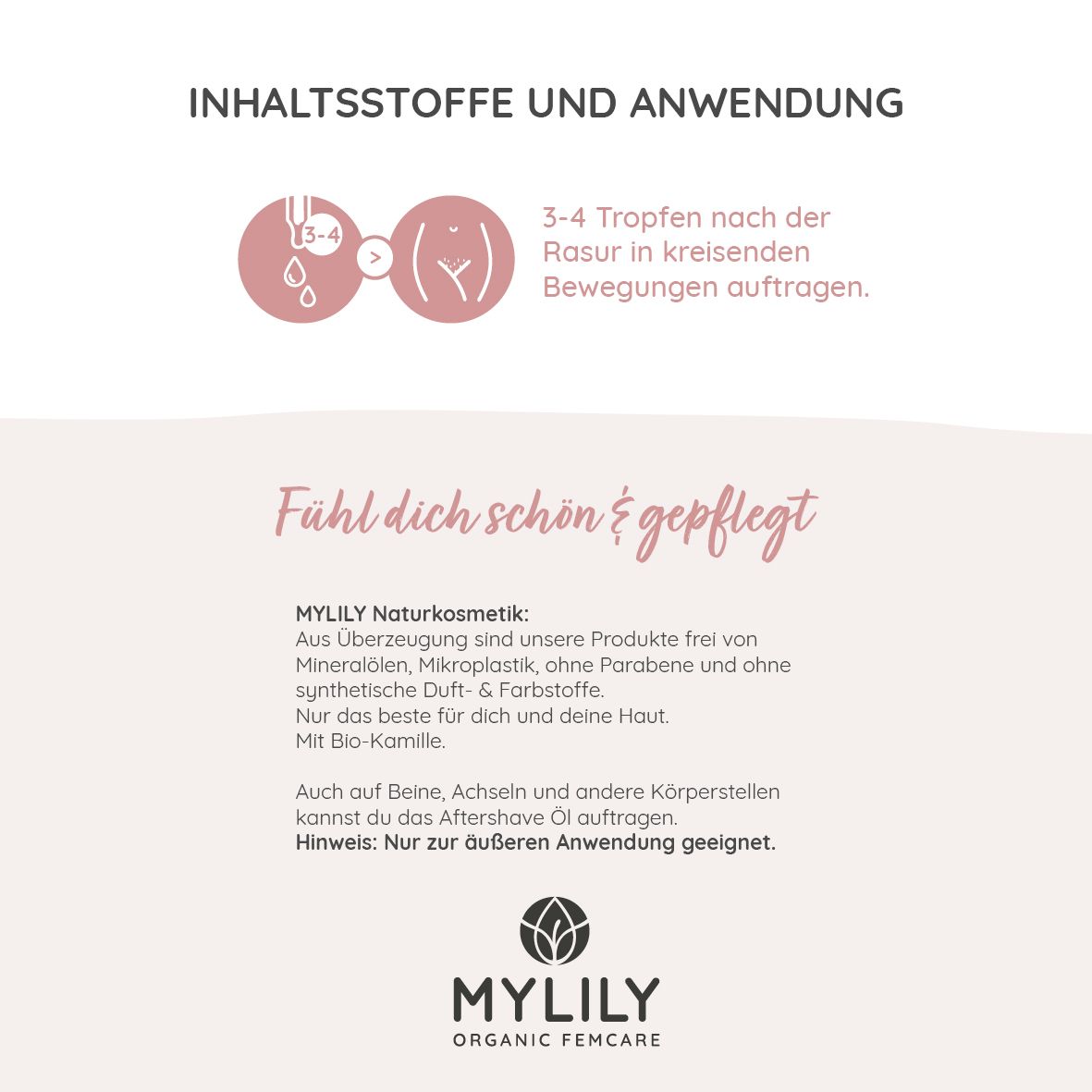 MYLILY Intim Aftershave Öl | mit Bio-Kamille