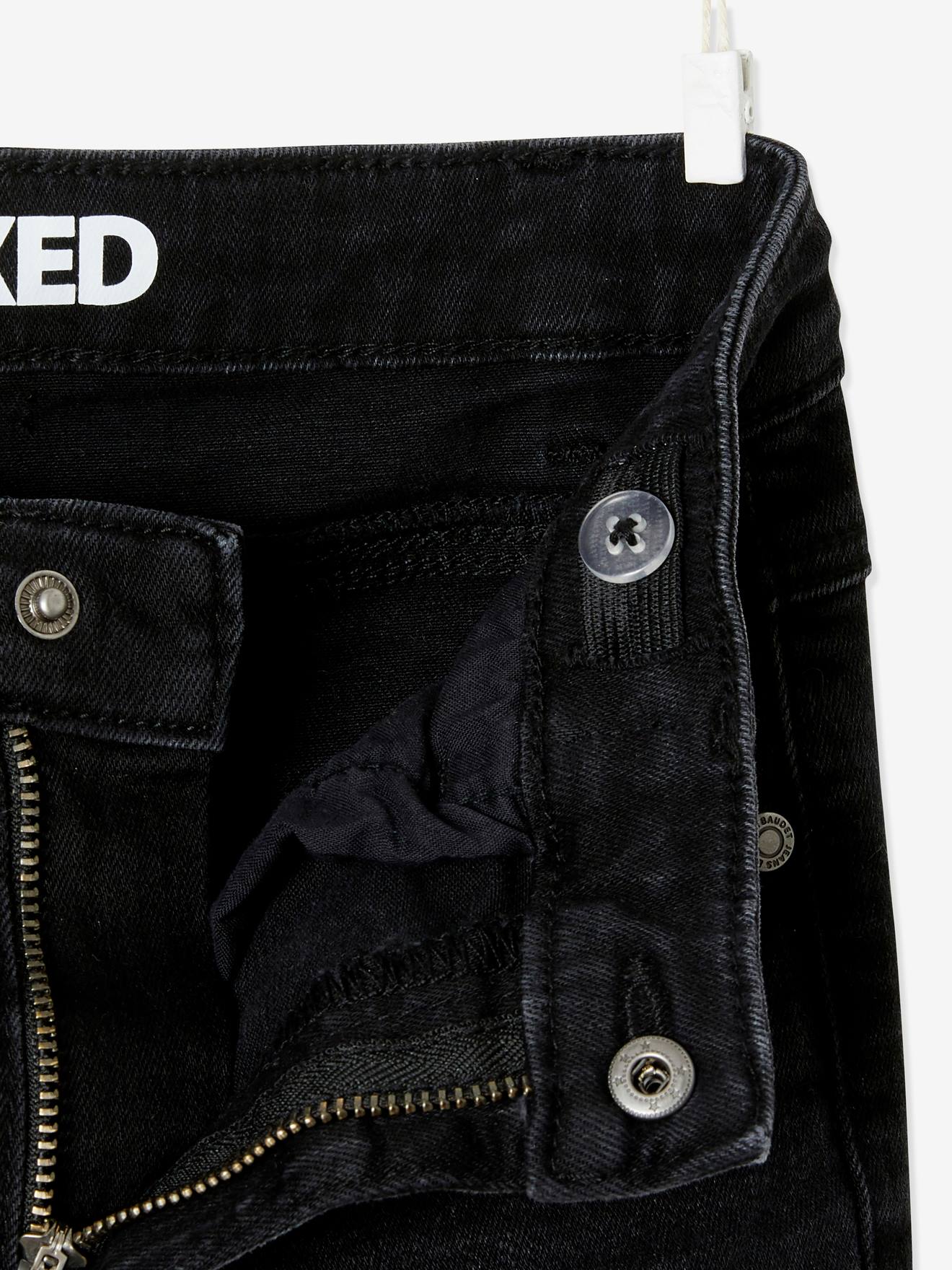 Calça jeans folgada e de cintura baixa para meninos, em denim cinza.