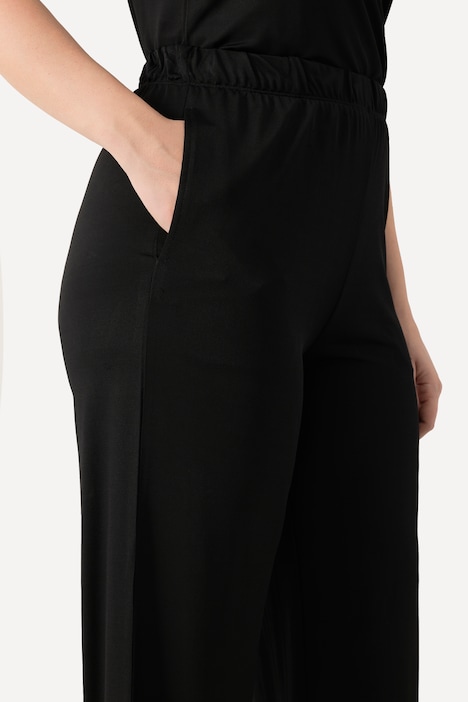 Slinky-Culotte, wadenlang, weites Bein, Elastikbund