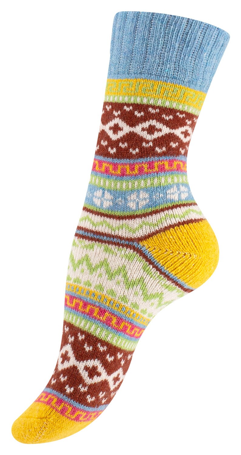 Vincent Creation® 3 Paar Bunte Norwegersocken Hygge Socken
