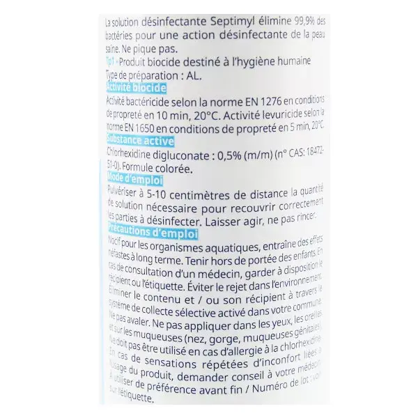 Solução desinfetante Septimyl da Gilbert Laboratories, 100 ml