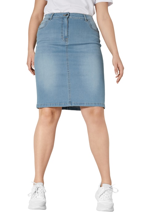 Jeansrock, Straight Fit, 5-Pocket, Gehschlitz