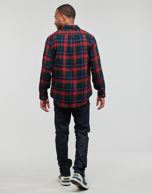 Polo Ralph Lauren - CHEMISE COUPE DROITE EN FLANELLE Rojo / Verde