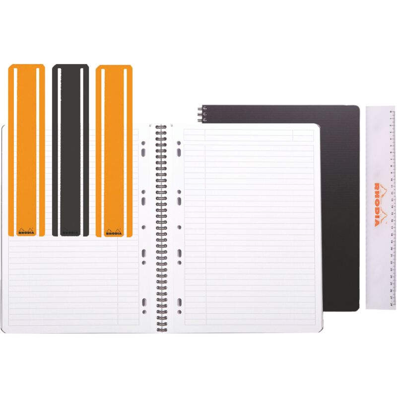Cahier spirale Rhodiactive Notebook A4+ 23 x 30 cm - lignée - 160 pages