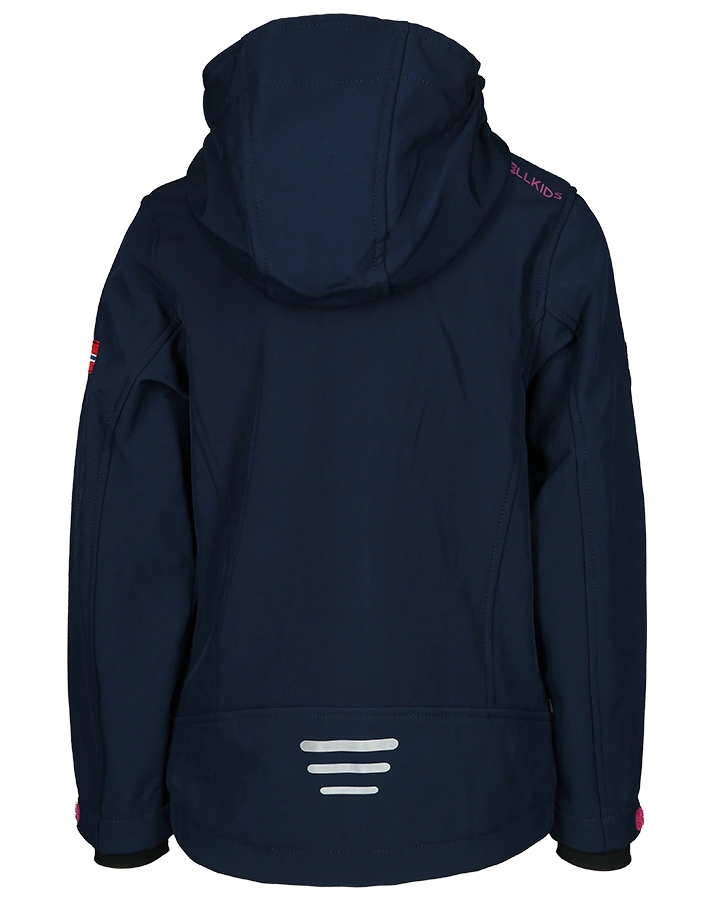 Softshell-Jacke GIRLS TROLLFJORD in navy/magenta