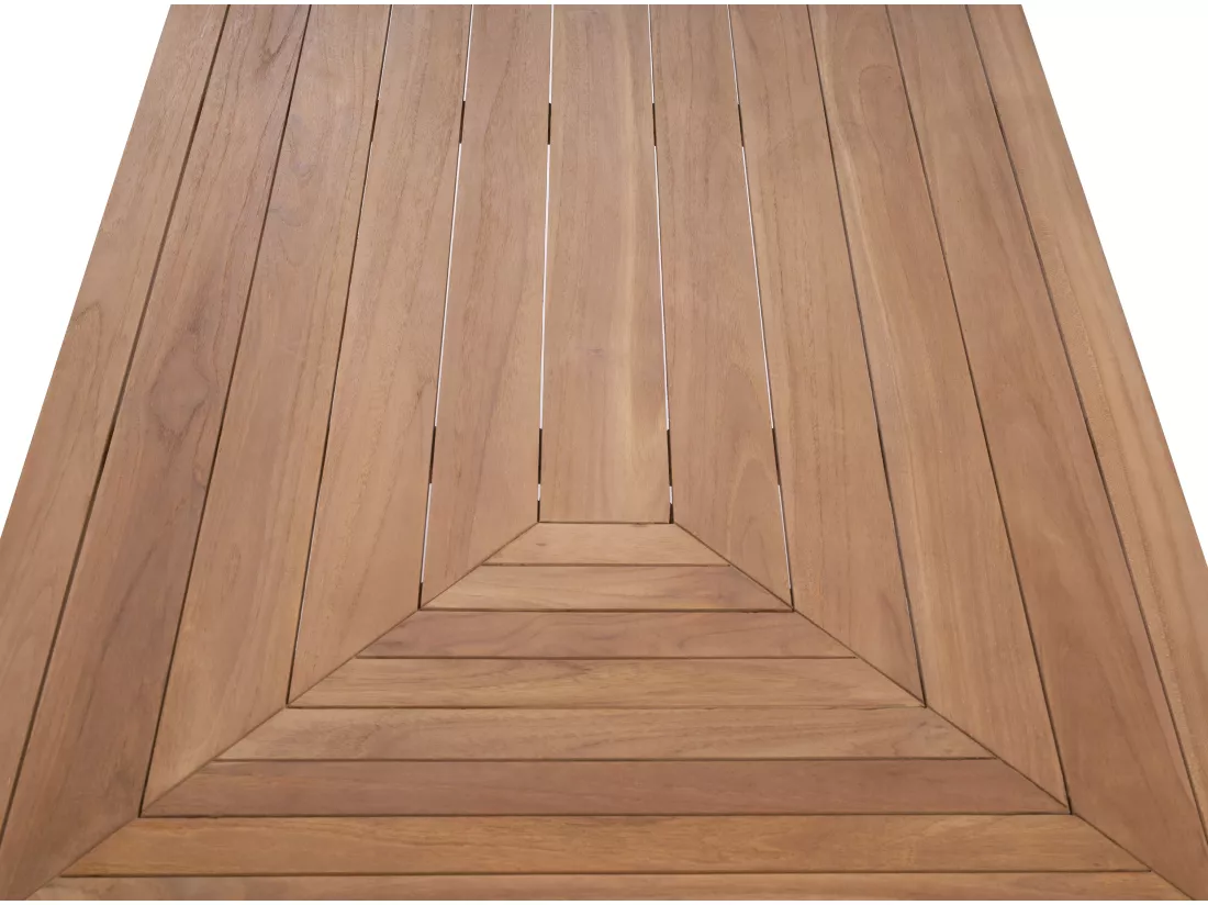 Table à manger de jardin en teck L.200 cm - Naturel clair - ALLENDE de MYLIA
