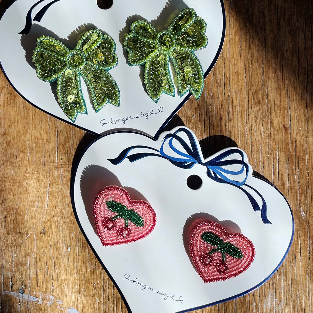 konges sløjd haarclips heart - cherry - 2st