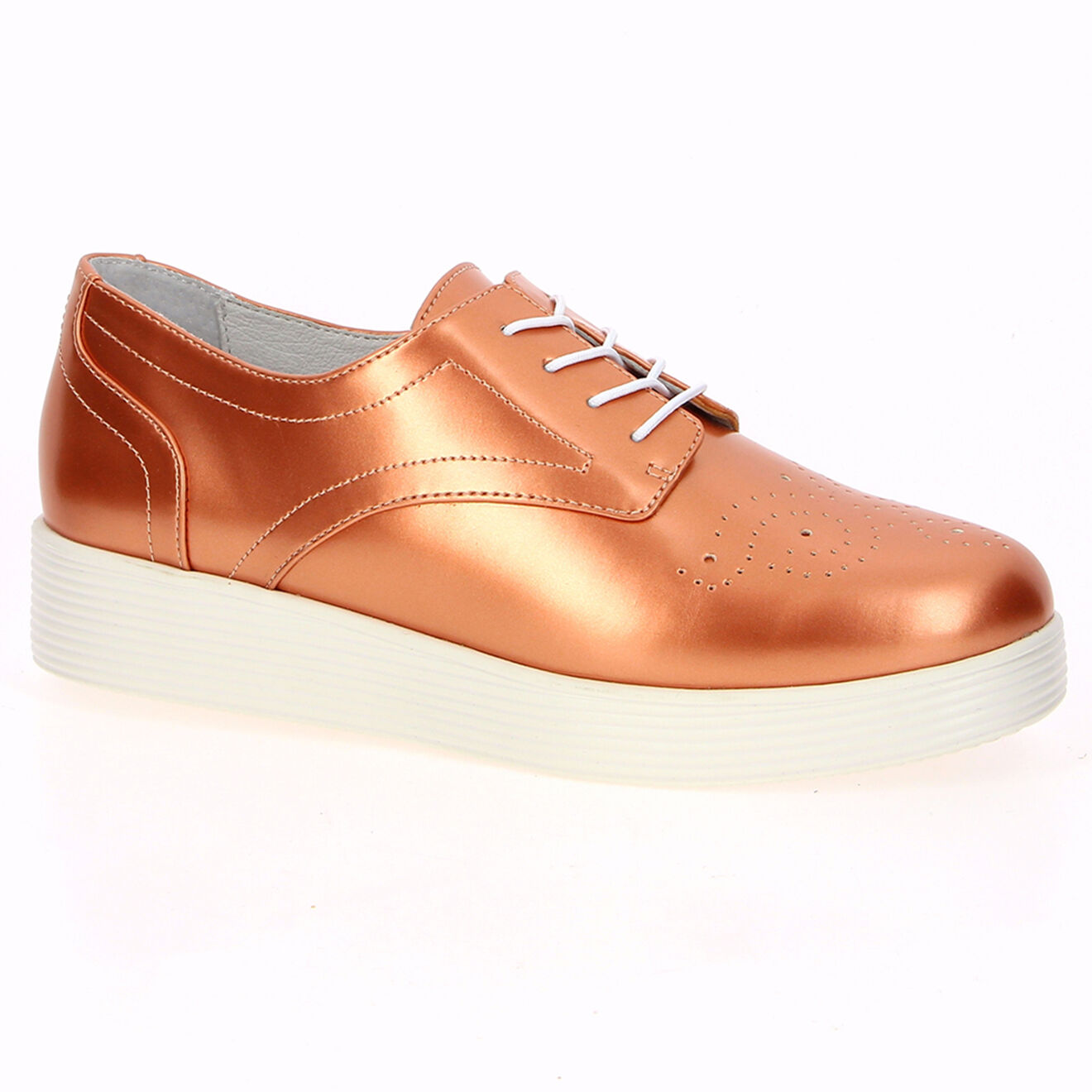 Mellow Yellow Derbies Creepers en Cuir cuivre