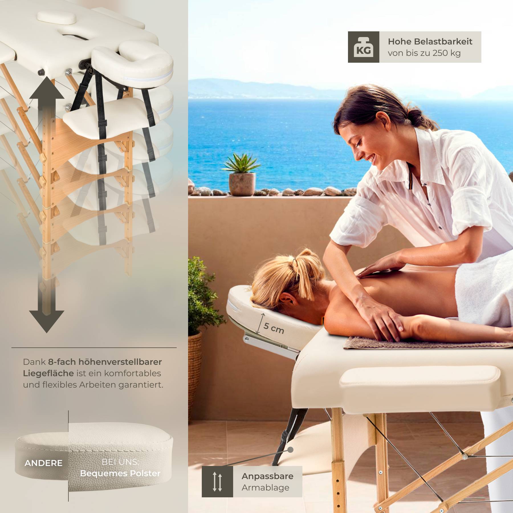 2 Zonen Massageliege-Set Freddi