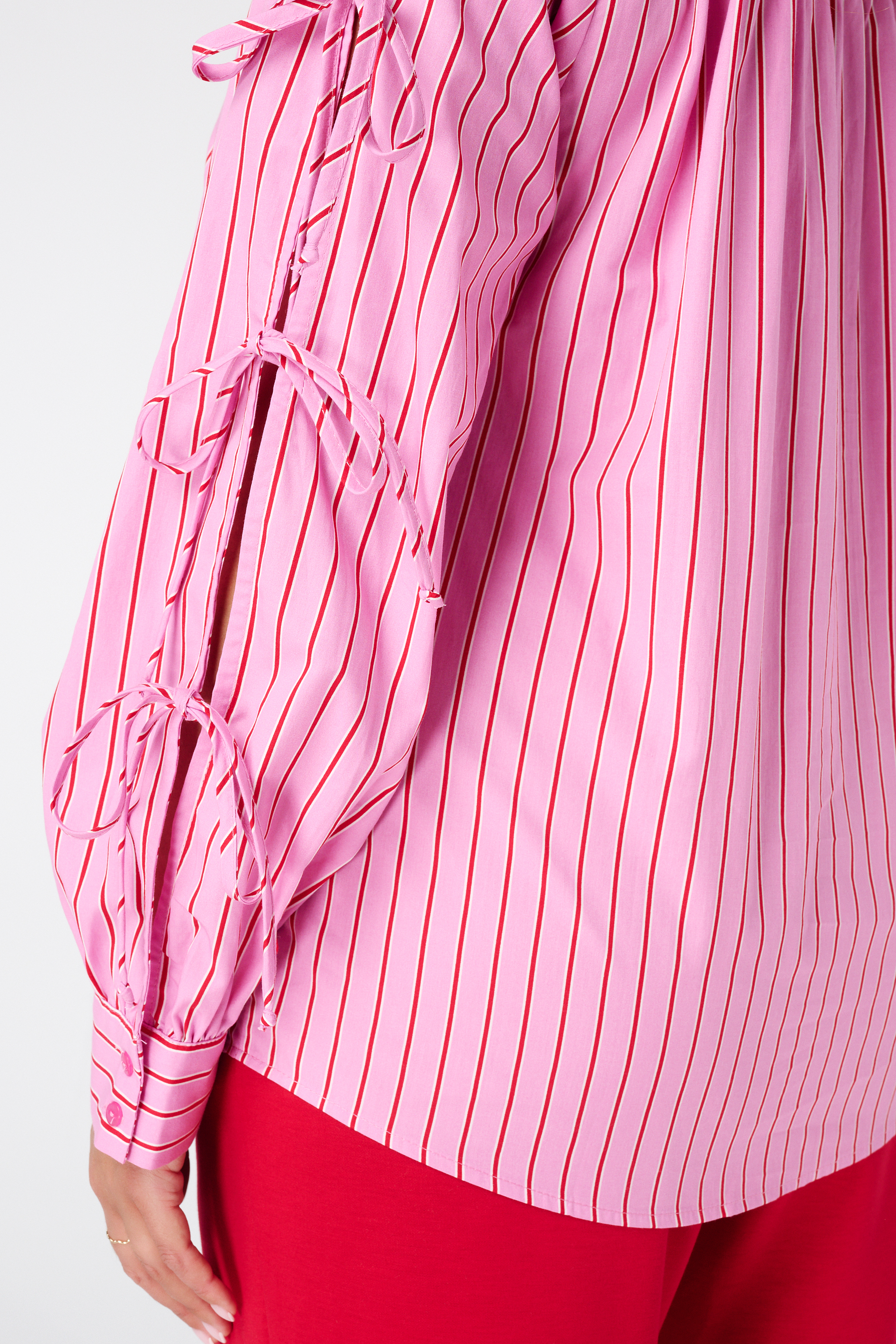 Blouse met strikdetail Multi Pink