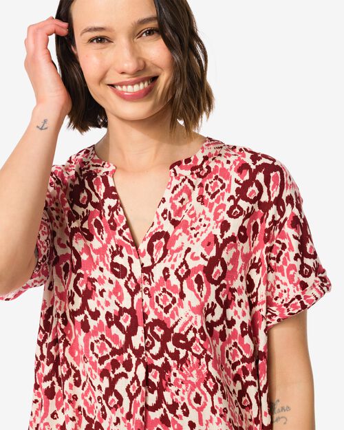 robe femme Sola avec lin graphique rouge