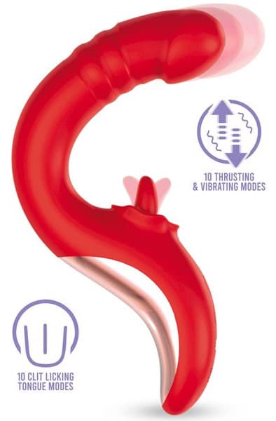 Drako Vibe With Thrusting & Licking Tongue Vibrator