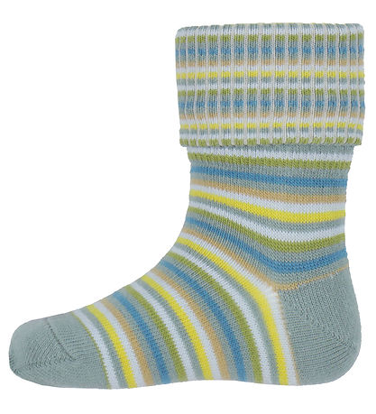 MP Socken - Granit Green m. Streifen