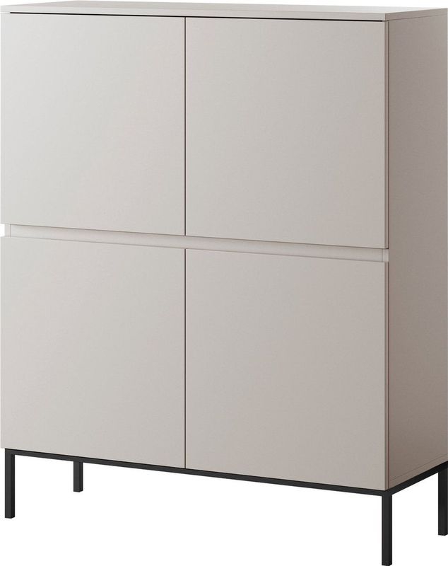 Selsey Bemmi Hoge kast Beige met zwarte poten