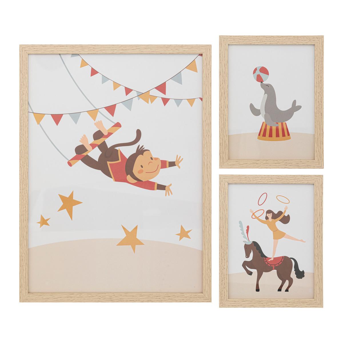 CADRE DECO CIRCUS X3 PIECES