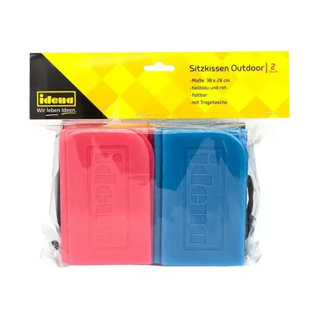 Idena Sitzkissen Outdoor 38x28cm hellblau/rot 2er