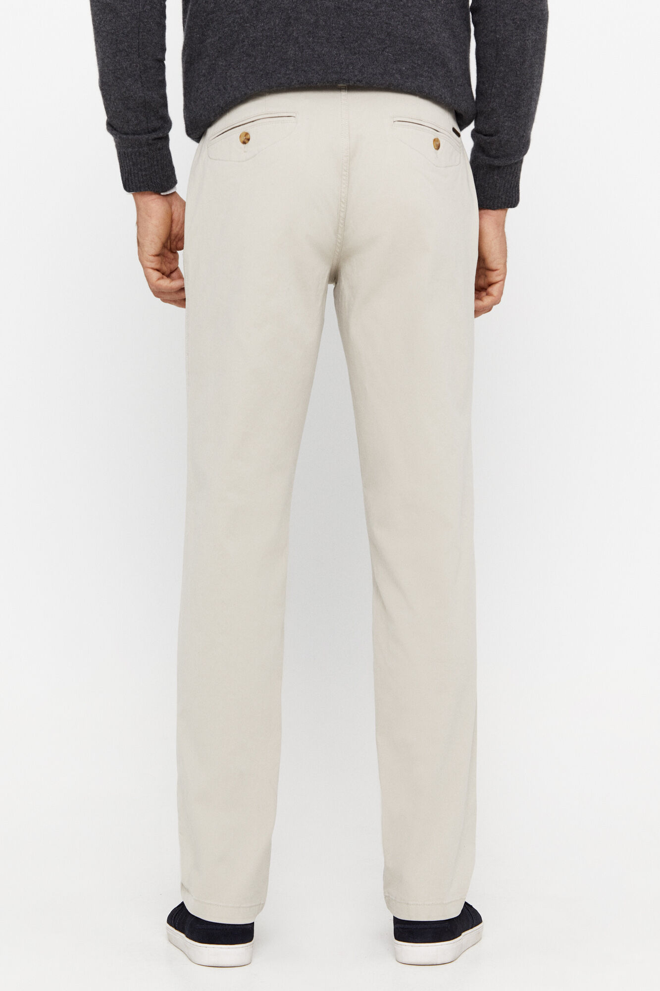 Calça chino de corte regular - Bege