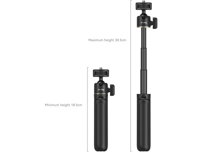 Smallrig Stativ Smartphone Vlog Kit VK-50 Kompaktes und tragbares Stativ mit Smartphone-Halterung, LED-Videoleuchte und Mikrofon