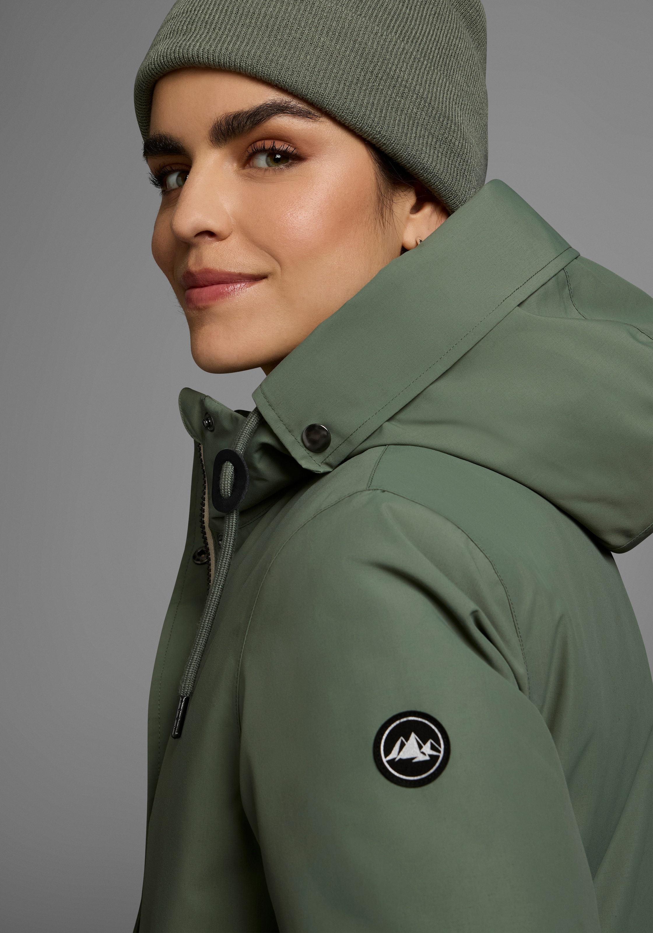 Polarino Parka mit Kapuze Atmungsaktiv, winddicht, wasserdicht, Im Oversize Look, weite Form
