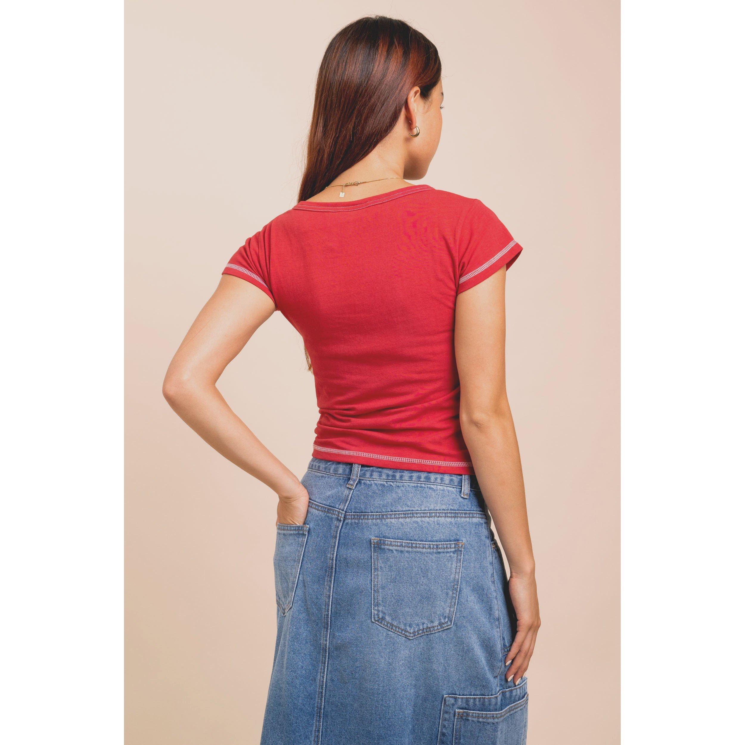 Daisy Street Porto Cropped T Shirt