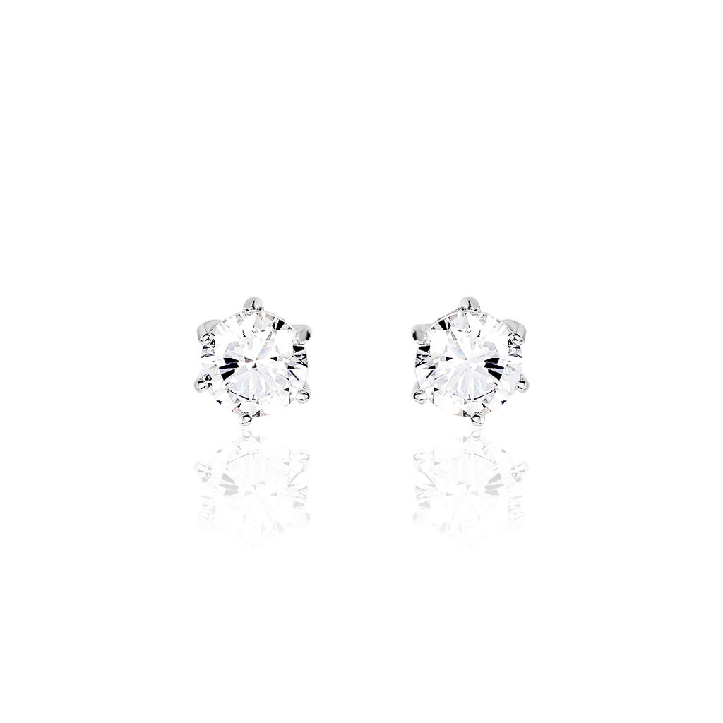 Boucles D'oreilles Puces Kylianna Argent Blanc Oxyde De Zirconium