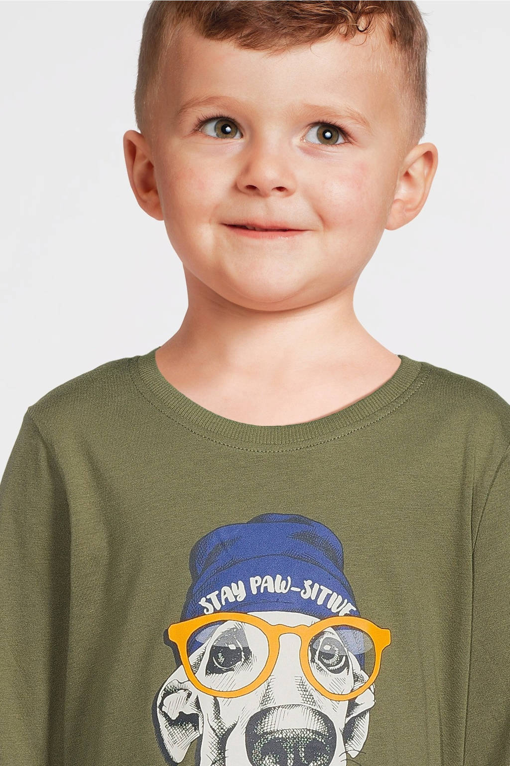 NAME IT longsleeve NMMORINDO met printopdruk donkergroen