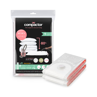 Lot de 2 sacs de rangement sous vide Aspispace Taille M