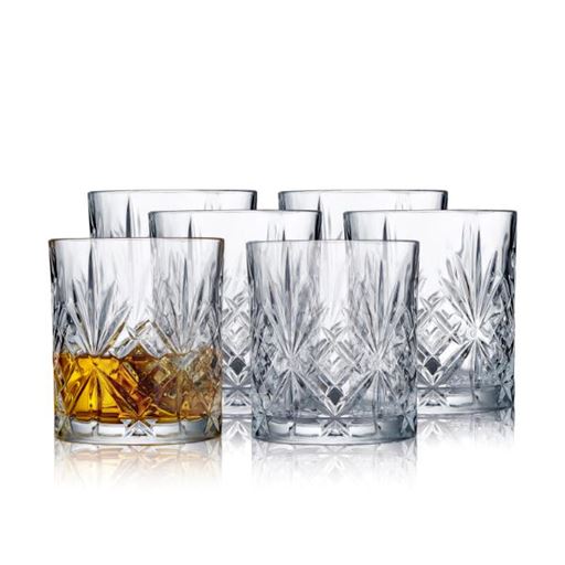 Lyngby Glas Melodia Krystal 6-pak Whiskyglas, Klar, 31 cl
