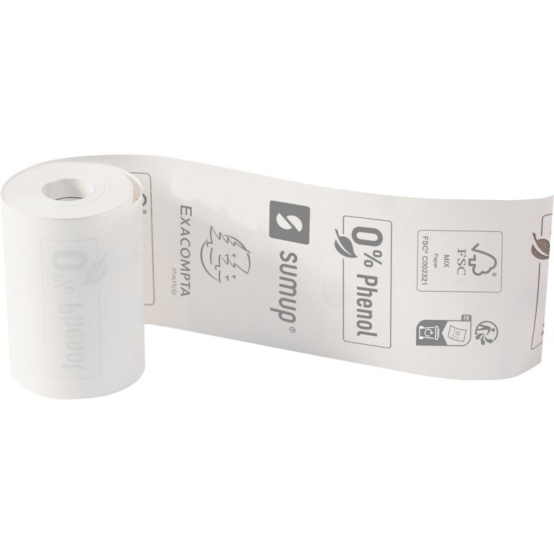 Bobines Terminaux bancaires Exacompta 40762E SumUp - l 57 mm x L 9 m, Ø 30 mm - 1 pli(s) - paquet de 20