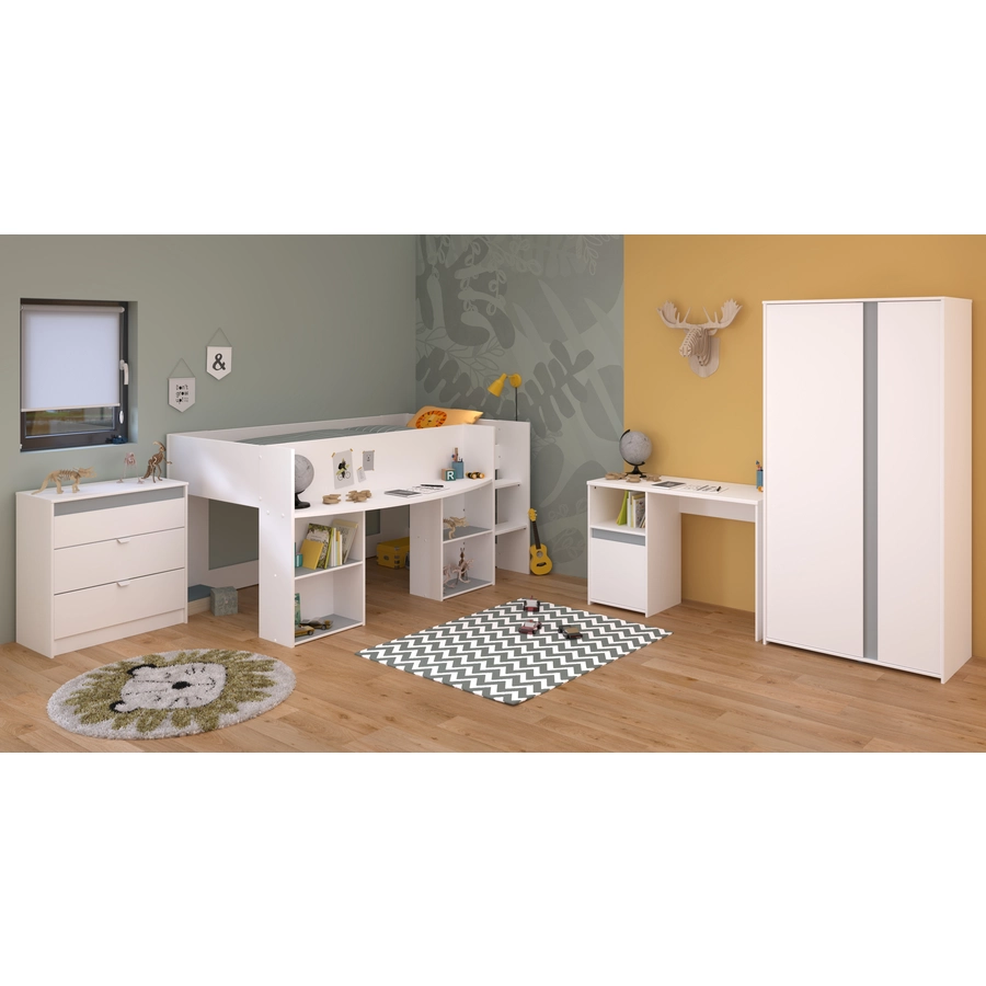 Parisot Kinderzimmer Set 4tlg Pirouette 11  Weiß Weiß