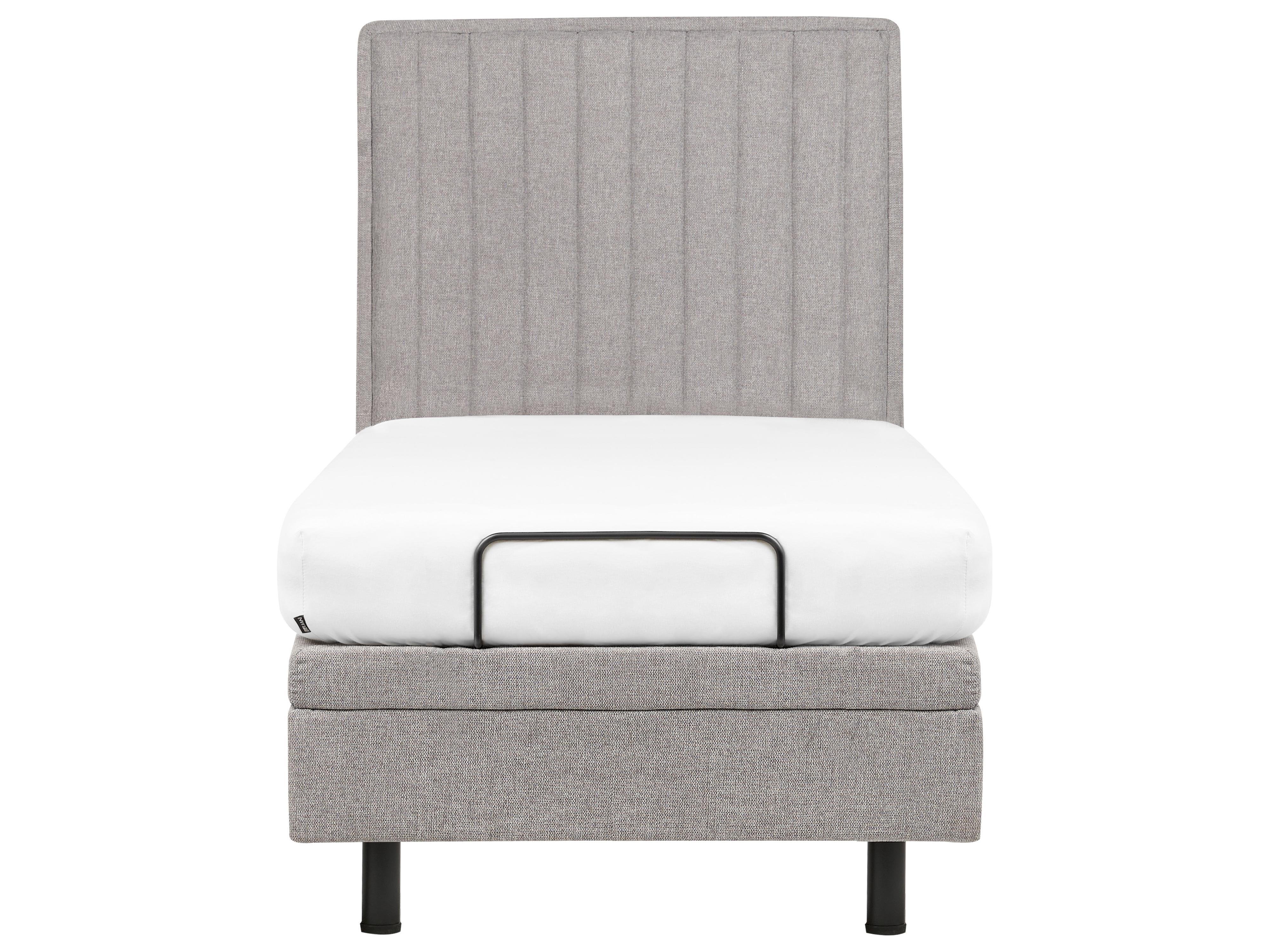 Verstelbaar bed Stof CASTELLAN 90 x 200 cm Lichtgrijs