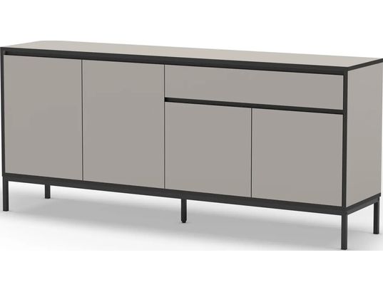 CONCEPT1 - Bahut Lorenza 4P1T creme noir 180 x 40 x h80cm