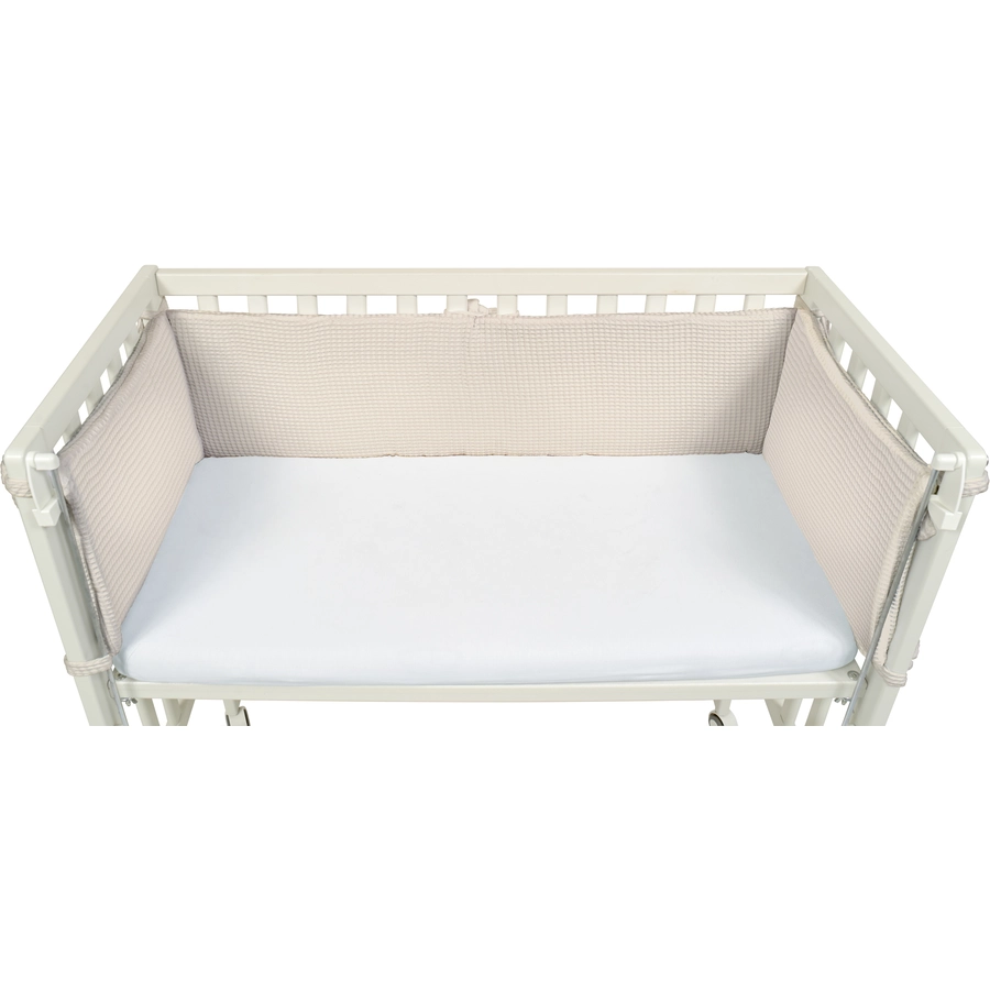 Dr. Sonne Nestchen für Beistellbett Waffelpiquet Uni sand 26 x 170 cm