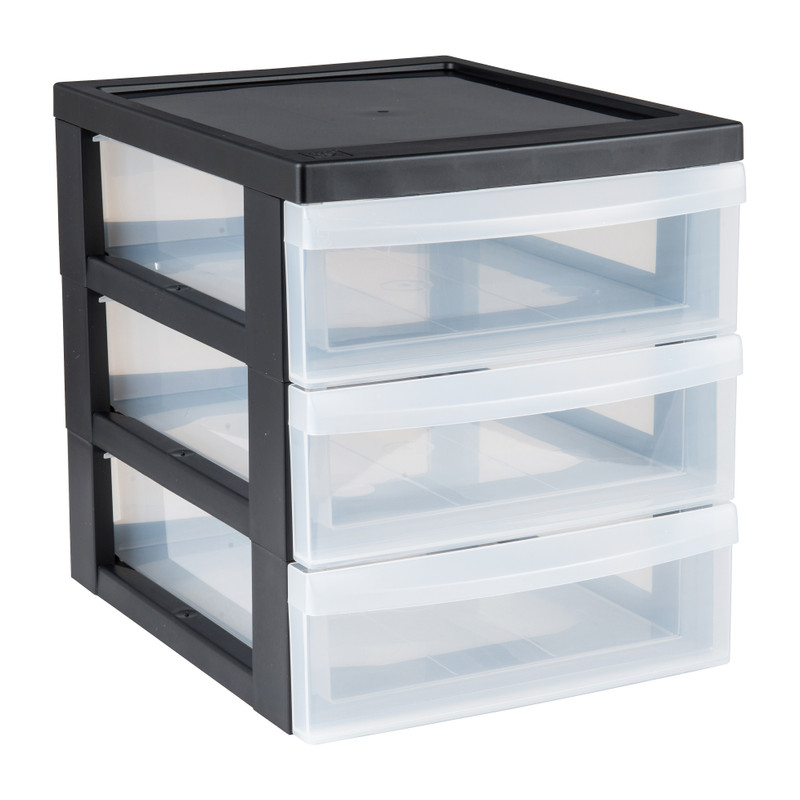 Iris ladesysteem A5 - 3 lades - zwart - 26x22x19 cm