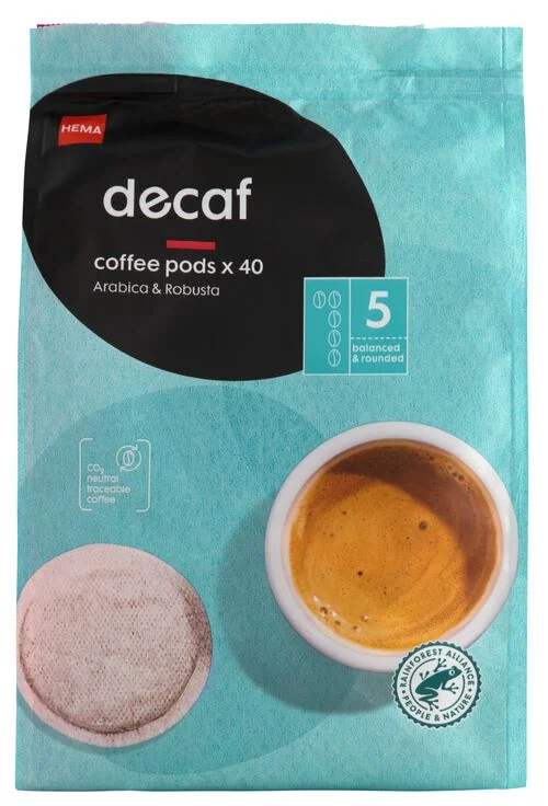 40 dosettes de café décaféiné