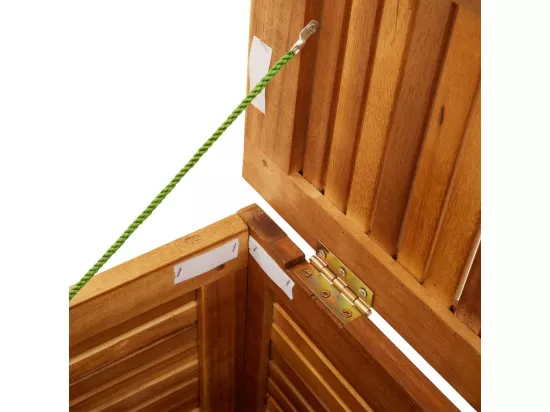 Boîte de rangement de jardin persiennes 60x50x56cm bois acacia