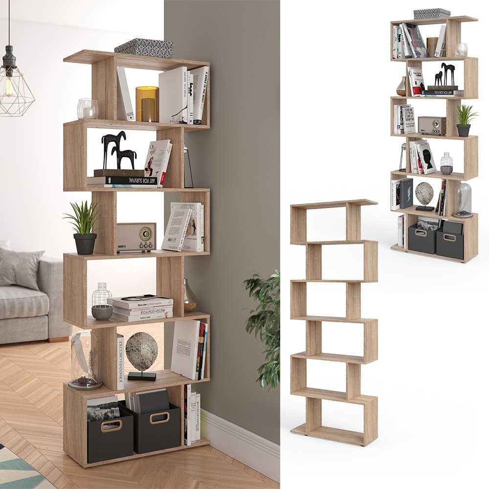 Vicco Raumteiler Levio Bücherregal Standregal Aktenregal Hochregal Regal Sonoma