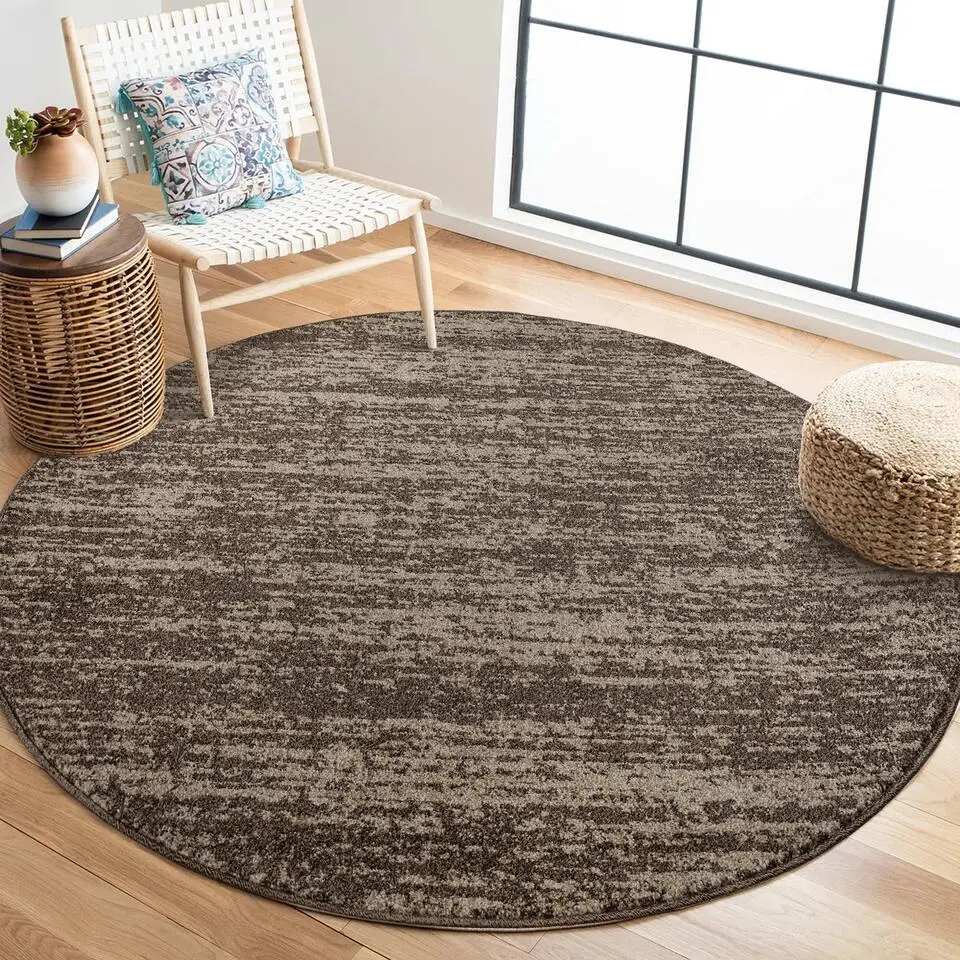 Relax Oslo - Laagpolig Effen Vloerkleed - Bruin - 150 CM ROND